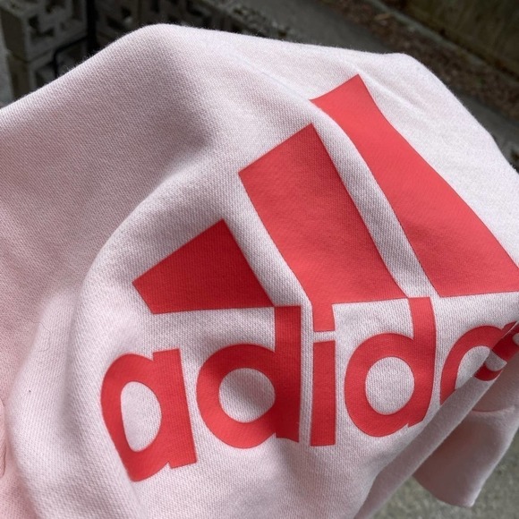 ADIDAS Pink Graphic Crewneck Pullover Sweatshirt Size Large - Picture 10 of 10